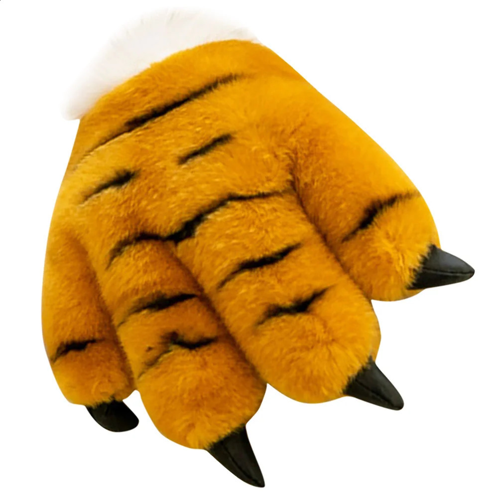 Simulated Tiger Paw Headband Headbands Plush Warm Gloves Thicken Palm Oven Women Elegant Claw Costume Short Mittens Child Hand 251021