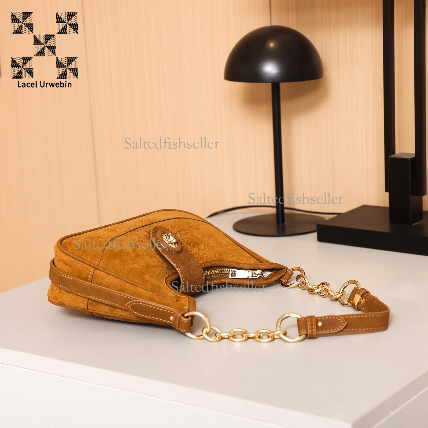Lacel Urwebin Designer Luxury Suede Women's Handbag High-end New Fashion Autumn And Winter Shoulder Bag Retro Trendy Brand Chain Metal Buckle Cro