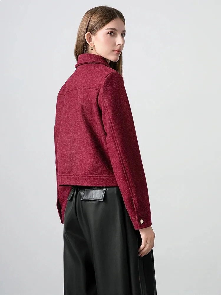 KONDALA Red Bordeaux Loose Jakcets Women Zipper Pockets Short Coats Fashion Autmn Elegant Bomer Jackets Outwears 251017