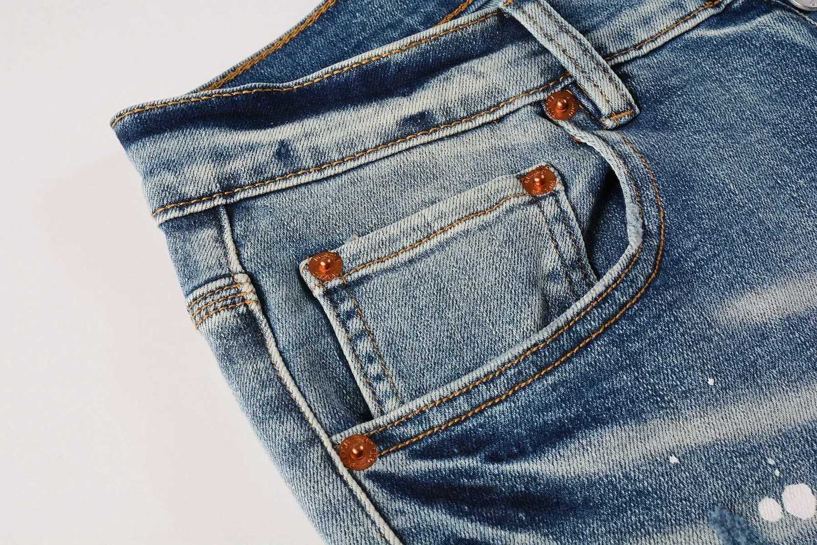 2025 Jeans Mans High Strt Blue Ripped Distressed Skinny Jeans Low Rise Denim Trousers Fashion Repair Pants 9003 C251023