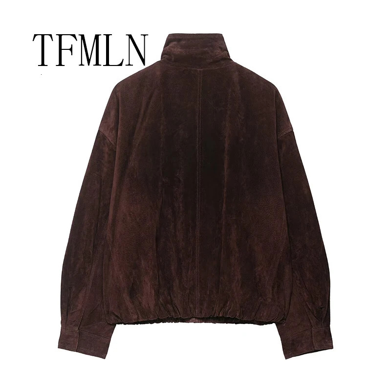 TFMLN Autumn Winter Womens Loose Jacket Female Long Sleeve Cropped Zipper Jackets Fashion Warm Coats Casual Outerwear 251020