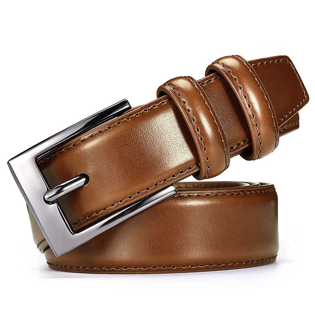 Caramel business mens waist belt is comfortable and durable suitable as a fashionable accessory for daily commuting and datingXJ251023