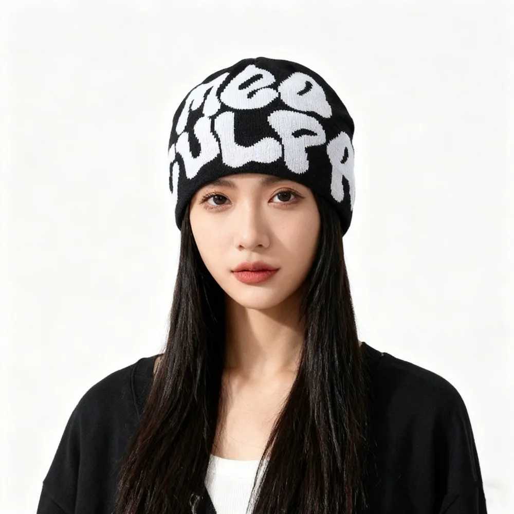 Mea Culpa Beanie Knitted Hat Fashion Street Hiphop Style Unisex Style European and American Y2K Warm Beanie HatXJ251023