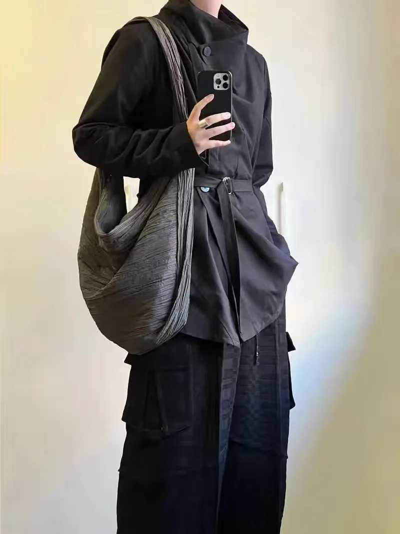 Inner Lazy Pleated Cloud Crossbody Bag for Women casual soft canvas bag cloth large dumpling bagL251023