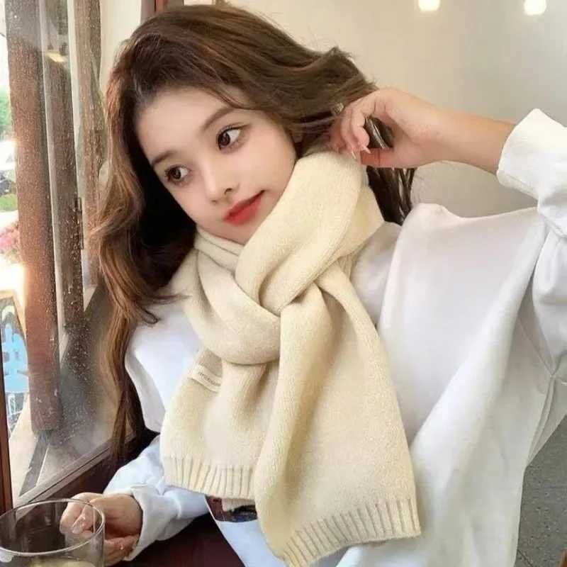 Winter Thermal Knitted Scarf Unisex Solid Color Neck Shawl Wrap Warm Windproof Solid Color Women Men Fashion Motorcycle Scarfs J251113