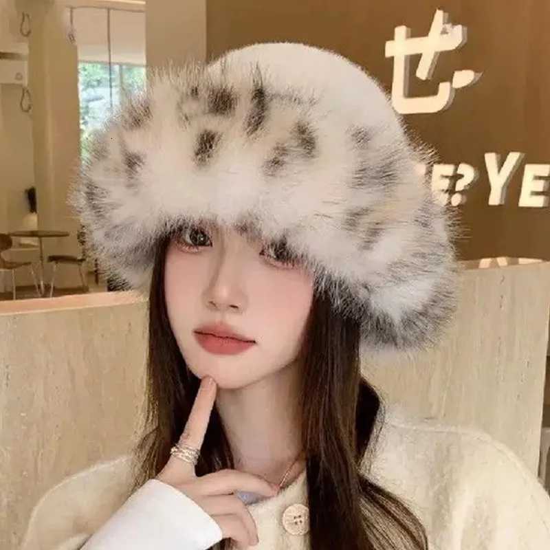 New Winter Warm Thicken Beanies Leopard Print Faux Fur Mongolian Hat Ethnic Style Fisherman Hat Traditional Headwear Fashion CapXJ251023