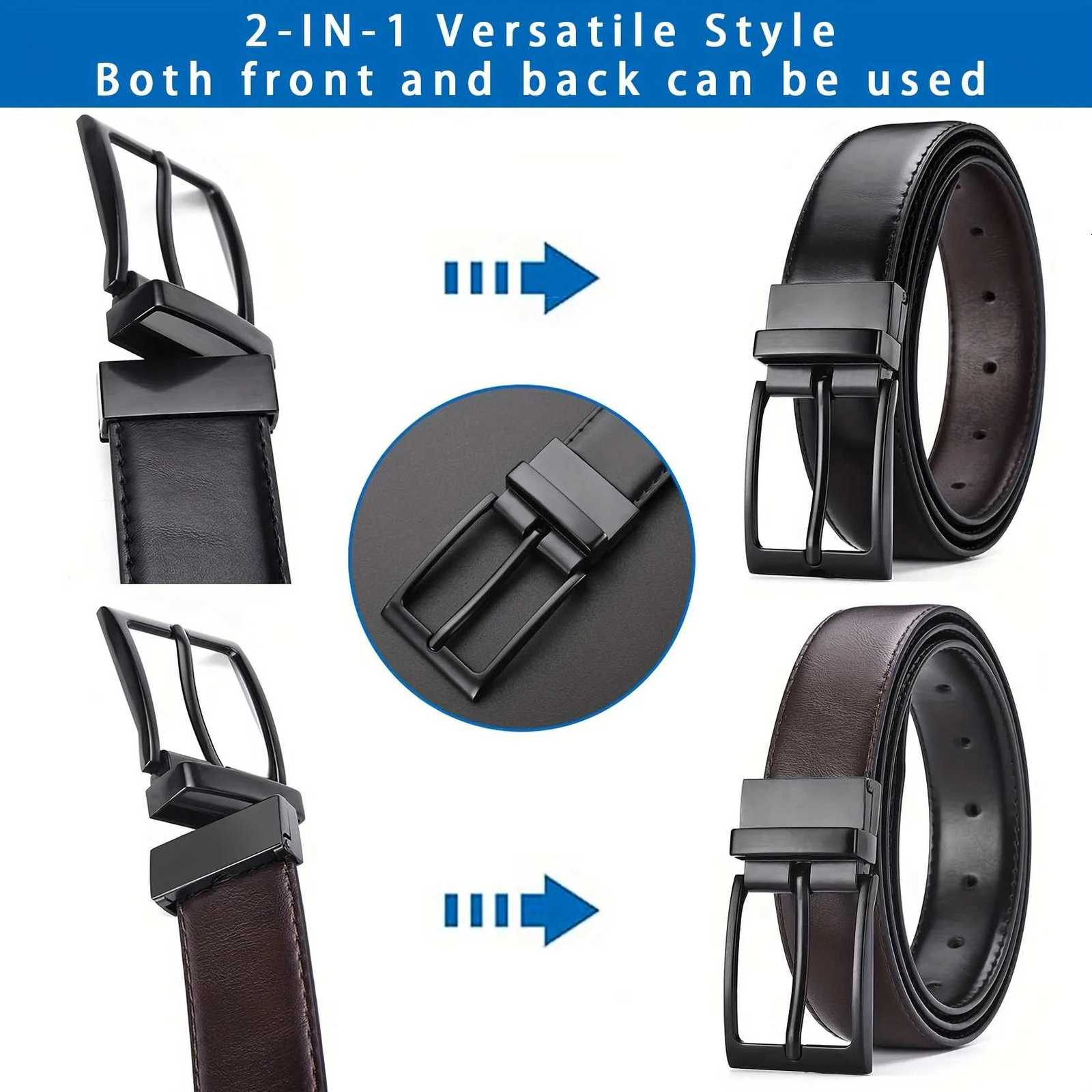 New Luxury Belt for Men PU Leather Belt High Quality Rotatable Automatic Buckle Casual Designer Waist Belts for Jeans Mens BeltXJ251023