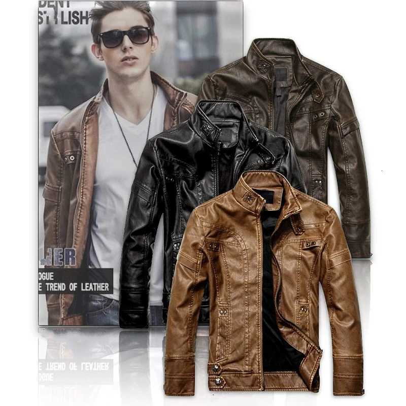 Mens Leather Jackets Autumn Winter Male Classic Motorcycle High Quality PU Leather Jacket Casual Jaqueta De Couro Masculin 5XL W251023