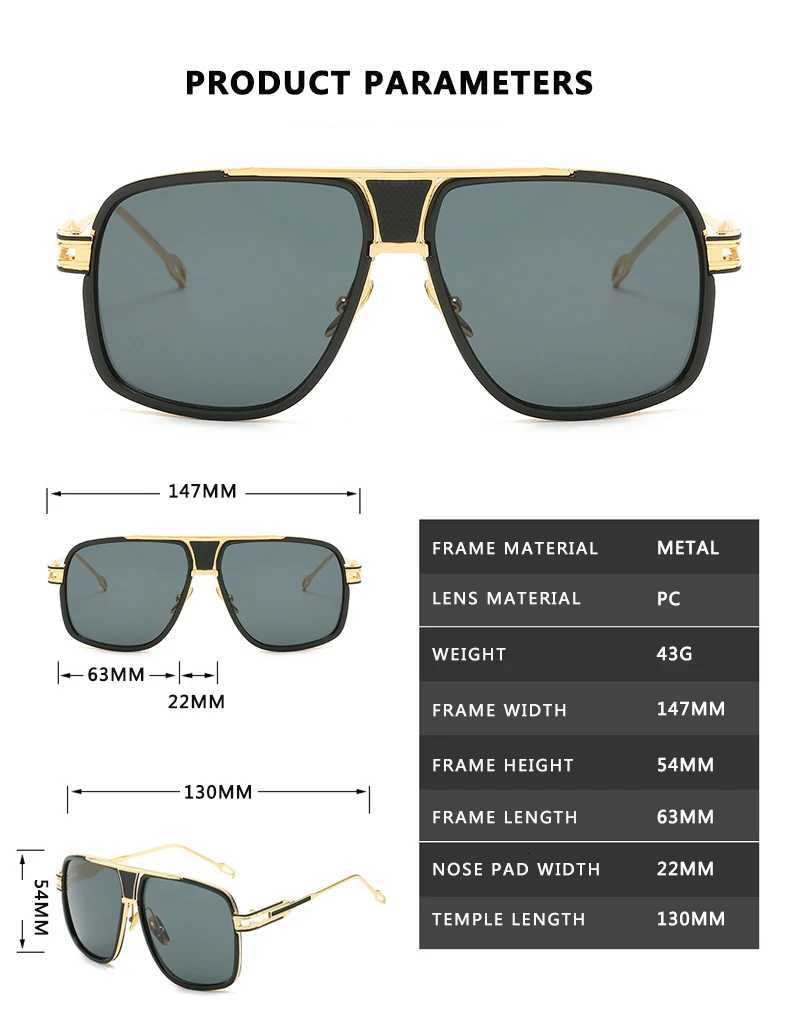 Classic Luxury Men Sunglasses Glamour Fashion Brand Sun Glasses For Women Mirrored Retro Vintage Square Designer ShadesW251023