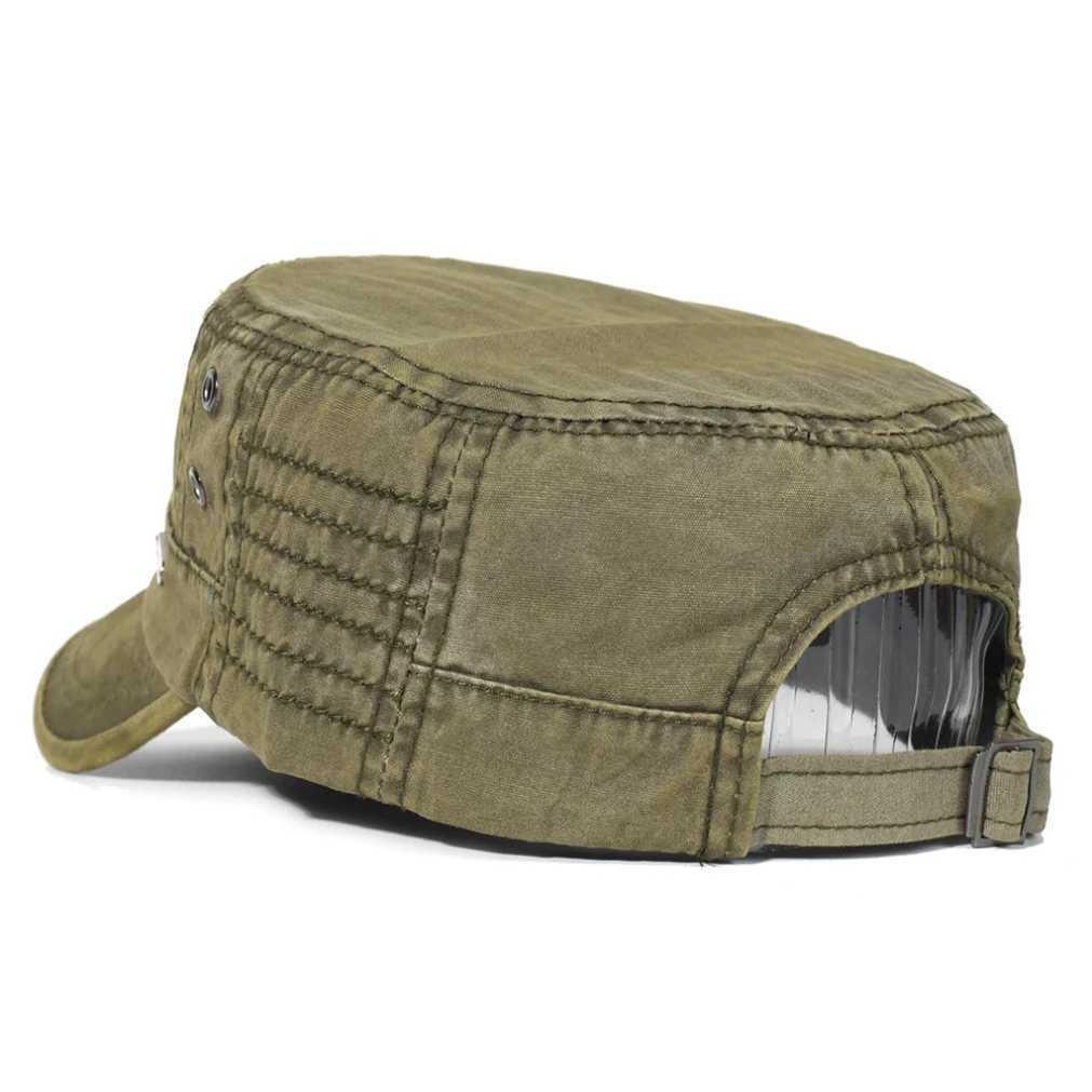 Four Seasons Washed Cotton Flat s Men Wen Military Unique Design Vintage Flat Top HatW251023