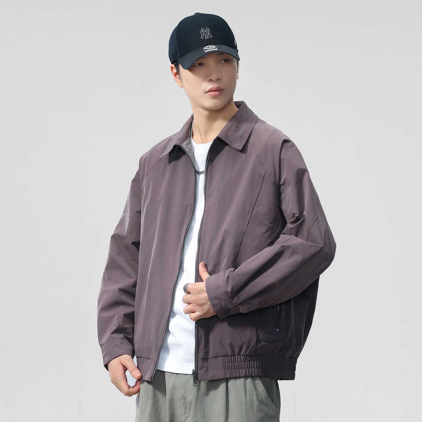 Mens Double Side Can Wear Streetwear Fashion Loose Casual Cargo Jacket Man Business Vintage Bomber Coat Outerwear W251023