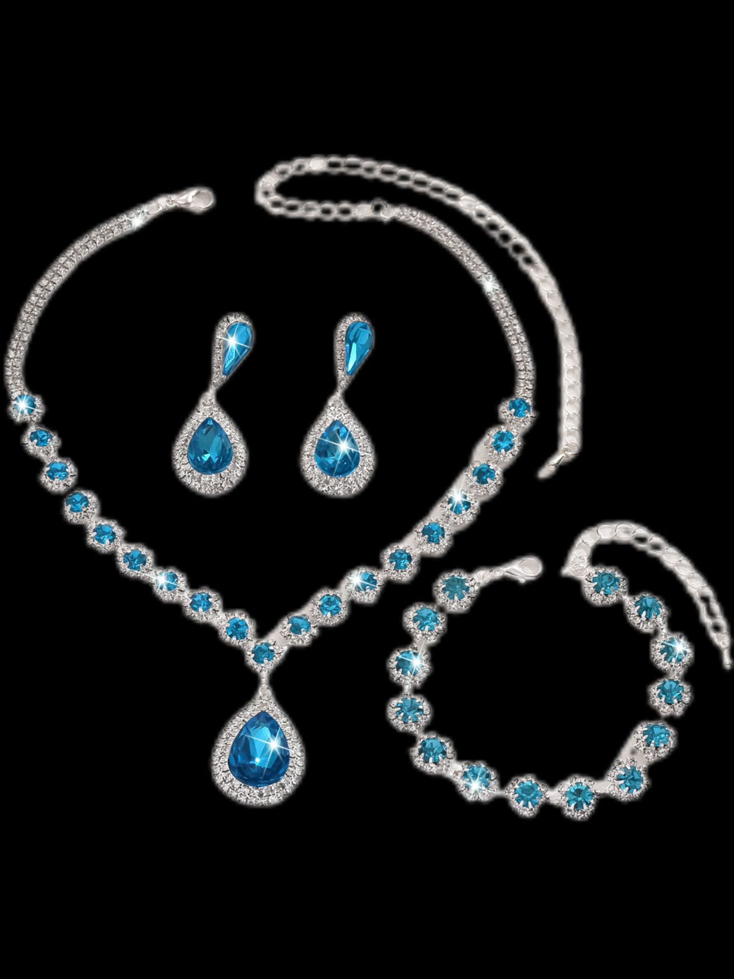 Designer Necklace For Women's Earrings Titanium Steel Colorless Necklace Bracelet Earrings 3PCS Collection Personality Simple Style Luxury Jewelr