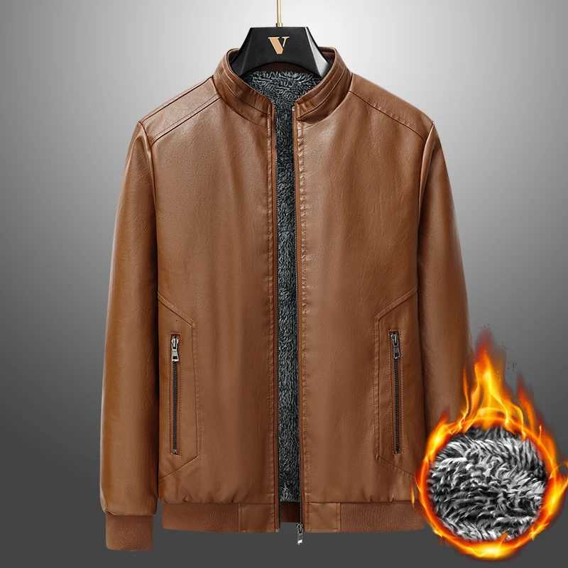 Mens Business Casual Leather Jacket Stand Collar Simple Mens Jacket Versatile Korean Style Jacket Trendy Highquality Jacket W251023