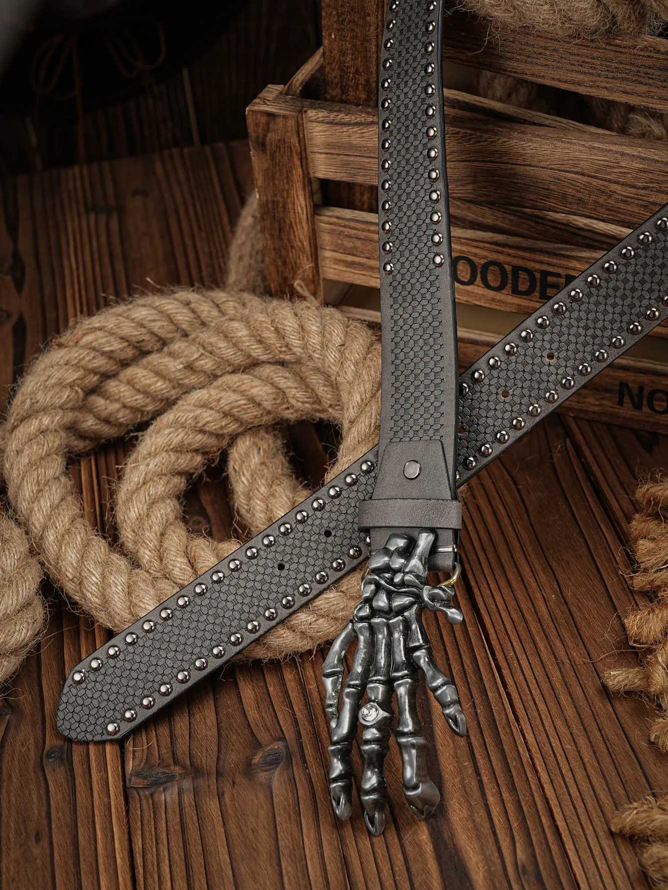 Western Cowboy PU Leather Belt Men Waist Strap Bull Decoration Floral Engraved for JeansXJ251023