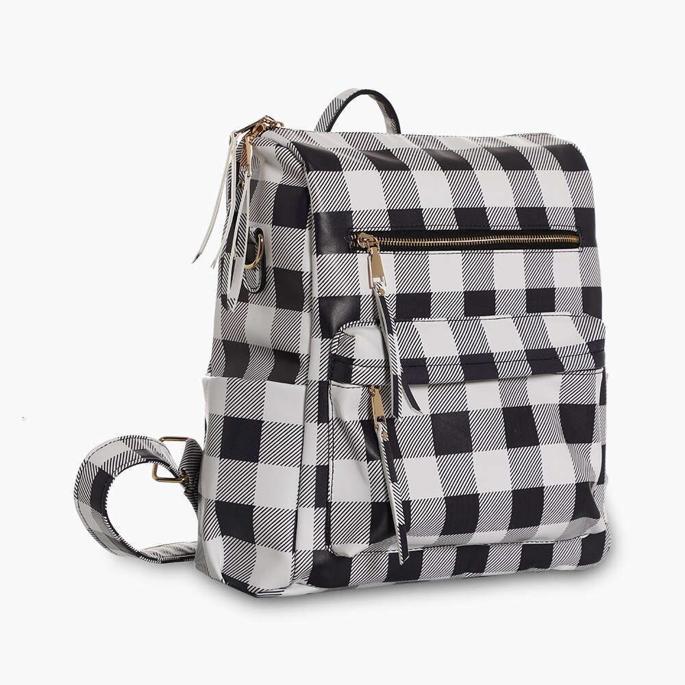 New Trendy Casual Travel Plaid Zipper Fashion Backpack High Quality