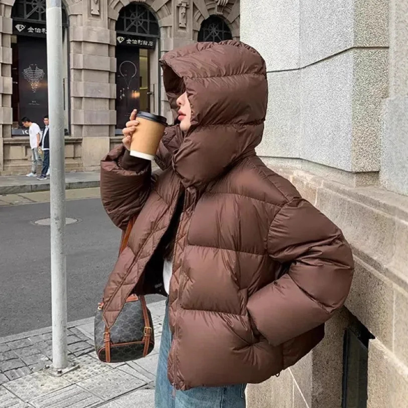 Autumn Winter Jacket Women Fashion Lightweight Hooded Down Cotton Overcoat Female Loose Casual Warm Parkas Outerwear 251022