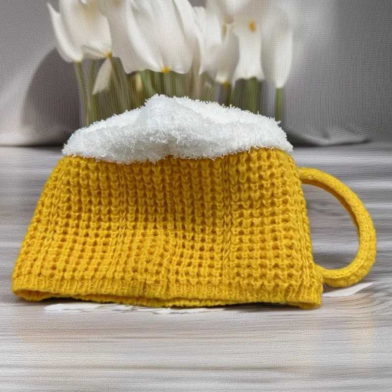 3D beer cup hat for autumn and winter warmth unisex knitted wool hat suitab for outdoor windproof and cold insationW251023