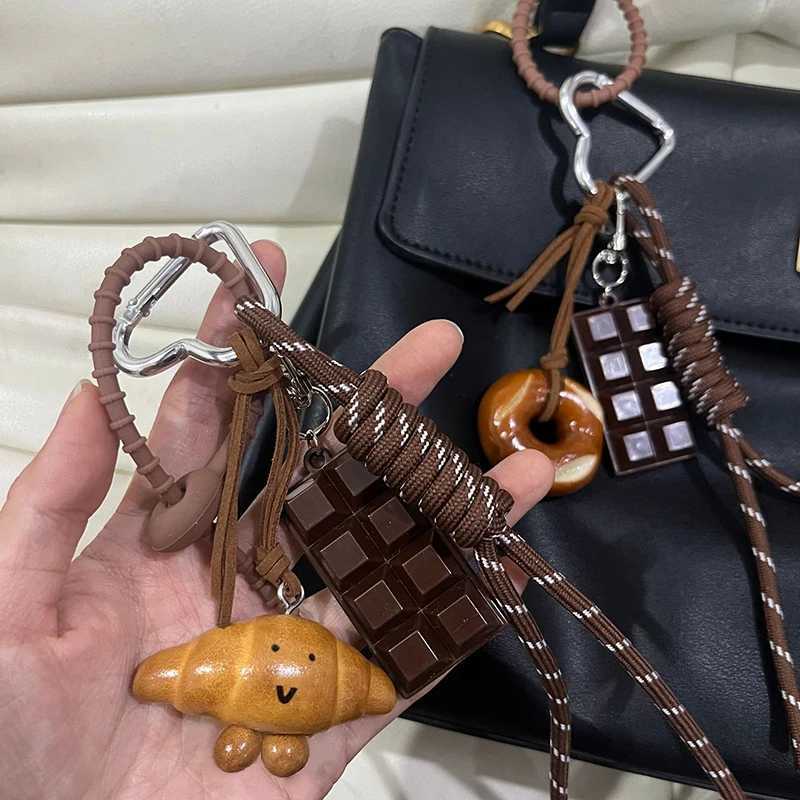 Keychain Cute Bread Car Backpack Pendant Decoration Nylon Woven Suitable for Students Couples Key Hooks Z251023