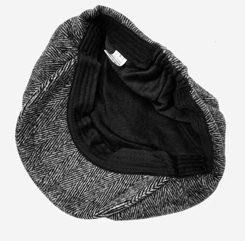 Retro Big Size 62cm Newsboy s Men Vintage Wool Warm Thick Beret Winter Driver Hats for Ma Tweed Casual Flat OctagonalW251023