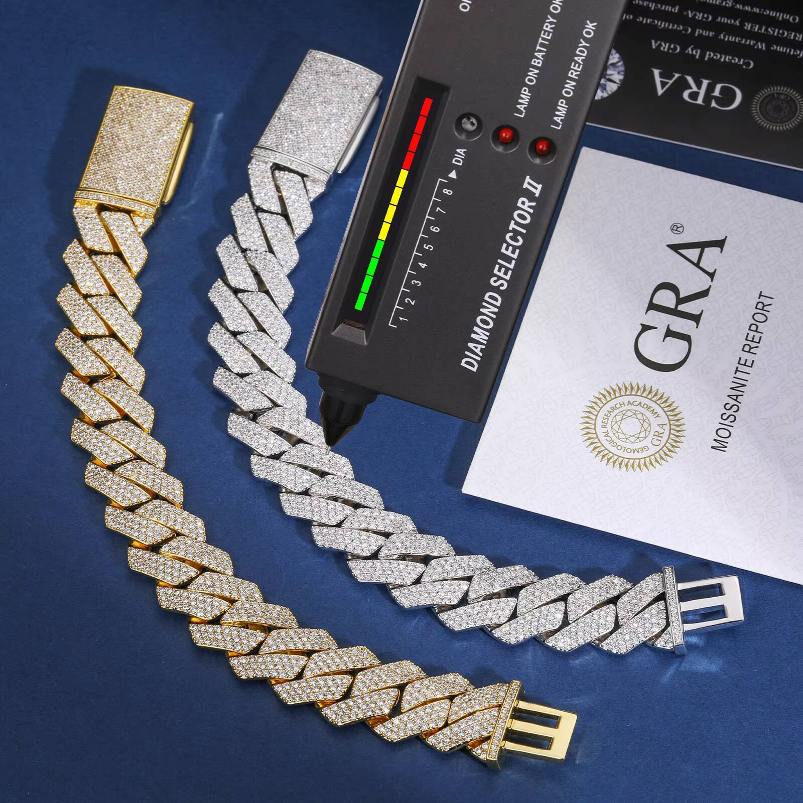Hip Hop Jewelry Mens 6mm20mm 14K 18K Gold Plated 925 Sterling Silver VVS Moissanite Diamond Iced Out Cuban Link Chain Bracelet
