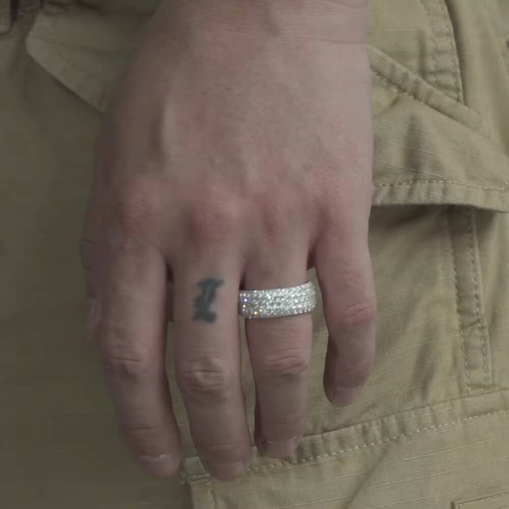 925 Sterling Silver 10K14K18K Gold Premium VVS D Custom Moissanite Iced Out Hip Hop Pinky Ring for Men With Certificate