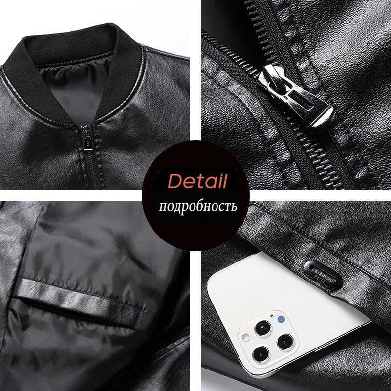 Spring Autumn Men Motorcycle Casual Leather Jacket Mens Faux PU Jacket Man Biker Vintage Fashion Jacket Coats Male Plus Size 8XL W251023