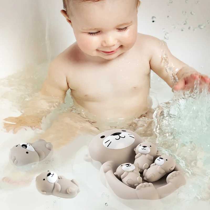 Baby Bath Toys Cute Floating Animal Otter Kids Bathroom Shower Bathtub Toys Soft Silicone Children Swimming Pool Water Play Toys J251023
