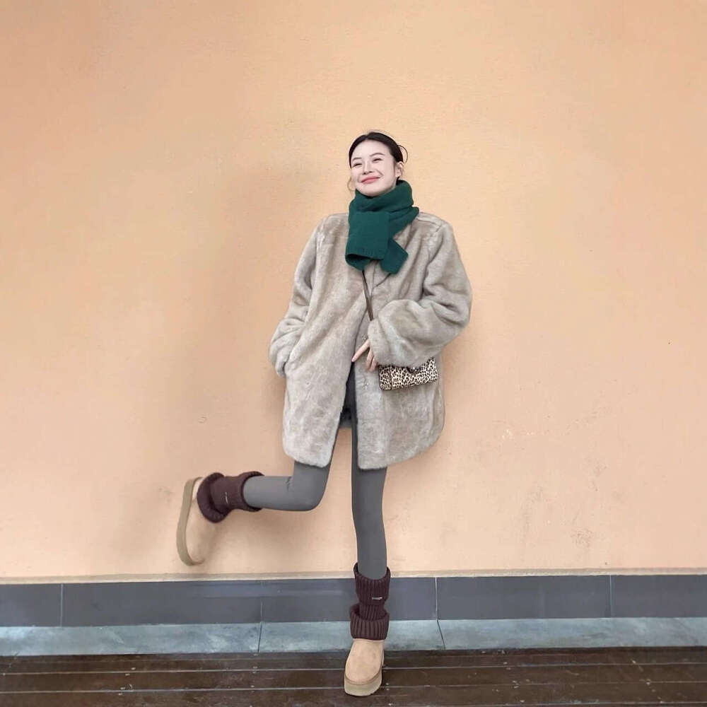 Women for Winter EcoFriendly Versatile New Faux Mink OnePiece Stand Collar Fur Coat