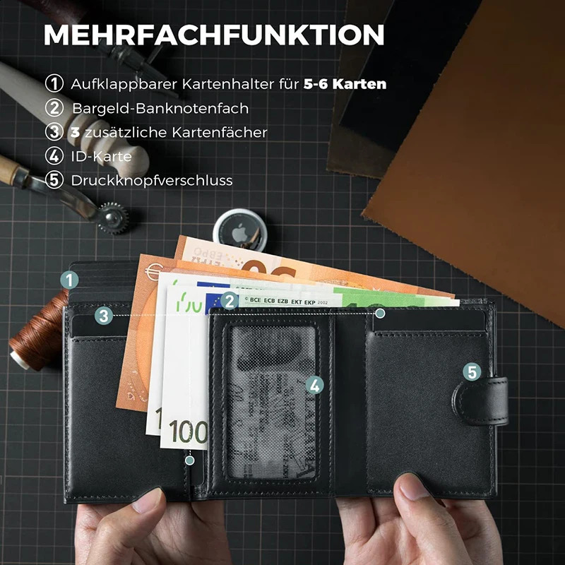 YAT Card Holder Wallet Slim Minimalist Pop Up Leather Men Wallets RFID Blocking Metal Bank Card Case with Coins Pocket251023