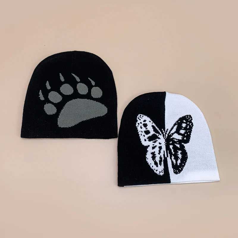 Personal Punk Skl Don Knitted Hats Autumn and Winter Unisex Dark Series Warm Street Versati Niche Fashion Hip Hop BeaniesW251023