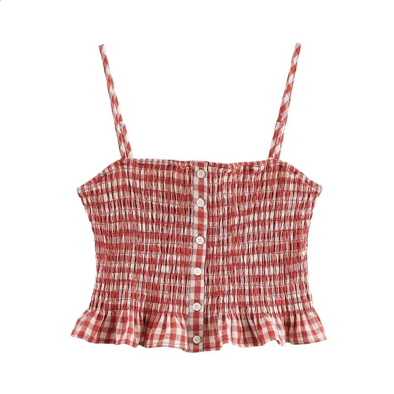 MUJER 2025 Plaid Long Skirt Sets for Women 2 Pieces Ruched Crop Top Woman Summer High Waist Midi Holiday Outfits 251016