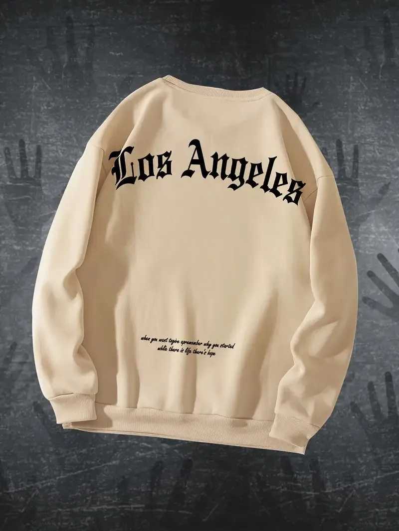 The new mens roundneck hoodie for Spring and Autumn 2025 features street fashion and soft 3D letter pattern printingT251023