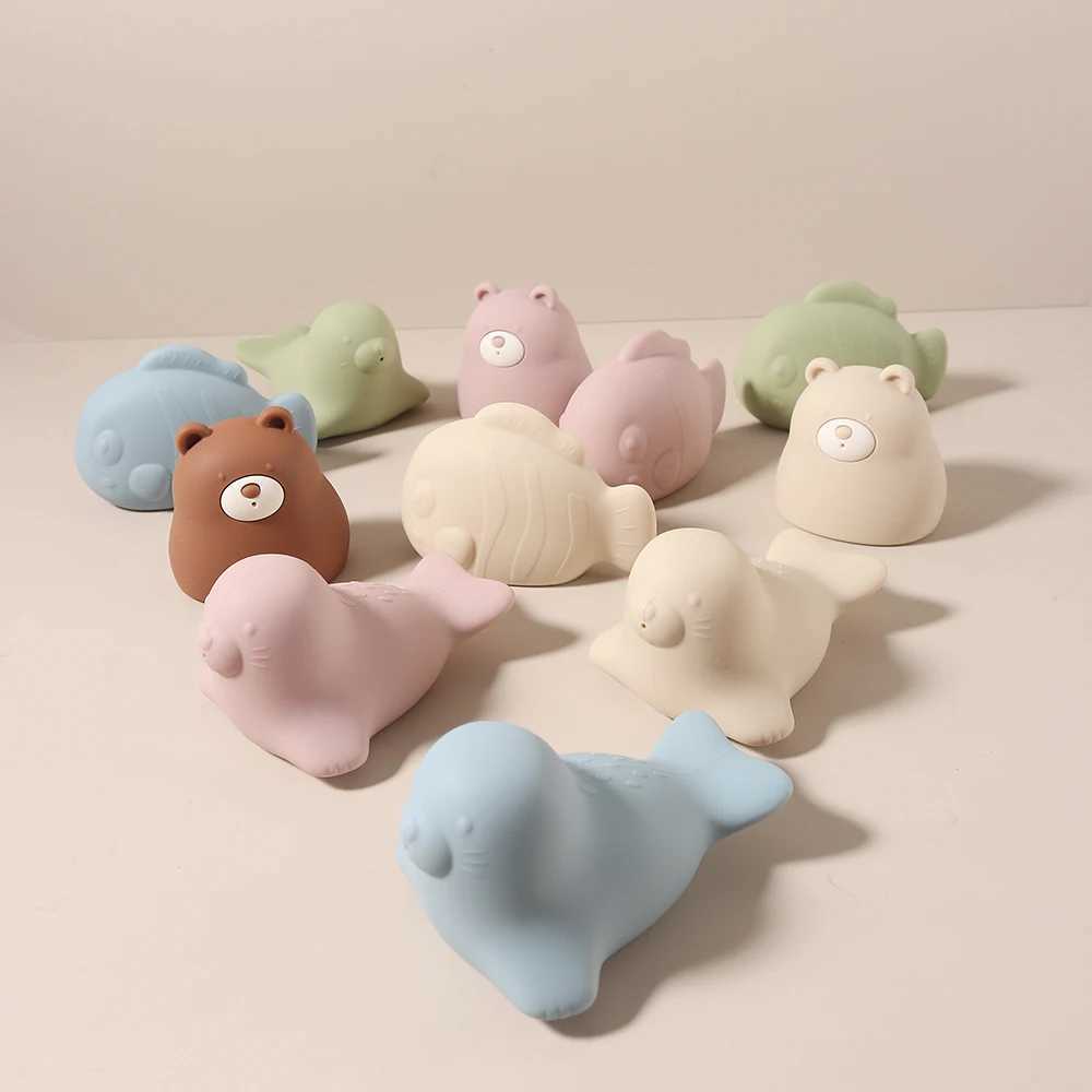 Food Grade Silicone Seal Bath Toy Chewable Teether Water Play Toy for Babies BPA Free Float Squeeze Spray Animal Bath Toy J251023
