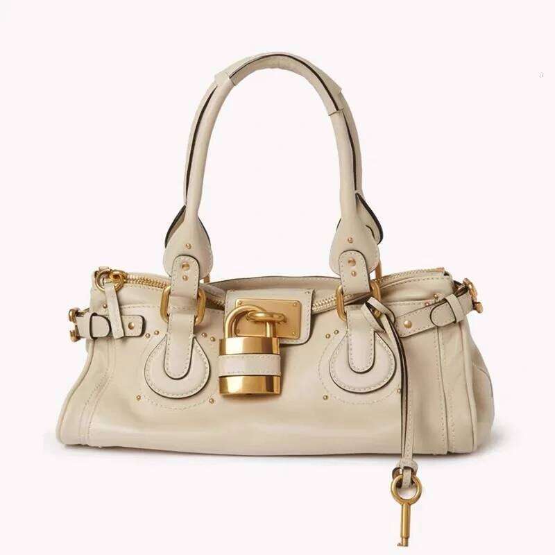 Women's Rivet Retro Street Motorcycle New Lock Buckle Design Underarm Bag Female Large Boston Hobos Business Handbag