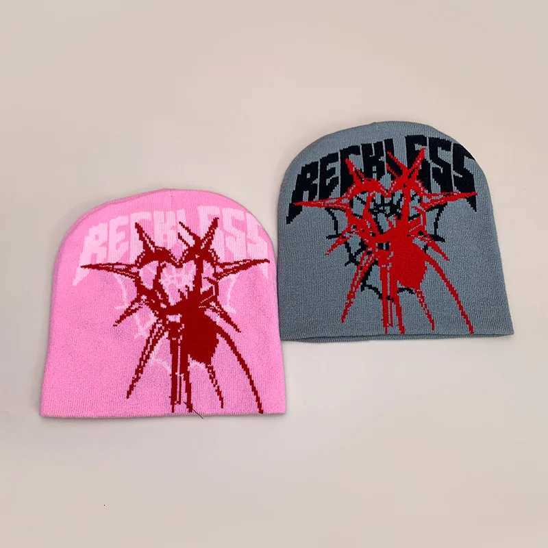 1pc Unisex Spider Web Pattern Beanie HatY2K Windproof Ear Protection Street Hip Hop Skull Cap HalloweenXJ251023