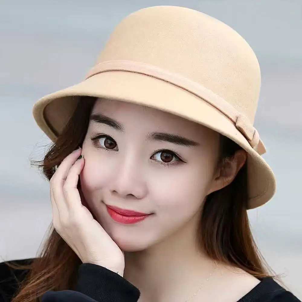 Soft Autumn Winter Wen Felt Fes Hat Vintage Bowknot Ladies Hat De Felt Wedding Church Jazz Fa Bow BowrW251023