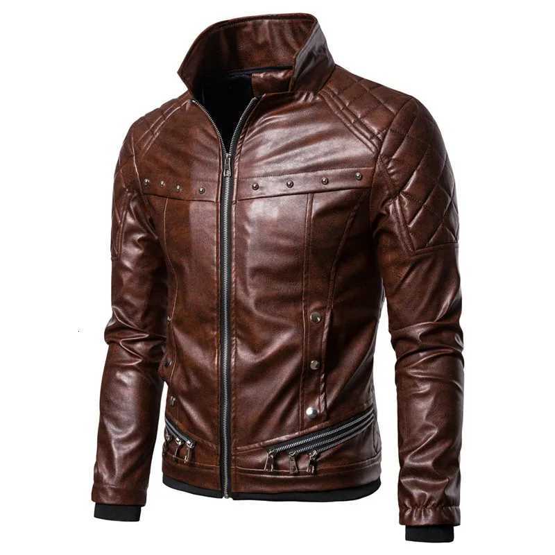 New Winter Fleece Motorcycle Leather Jacket Men Turn Down Fur Collar Slim Fit Warm PU Bomber Jackets Coats Mens Moto Biker Coat W251023