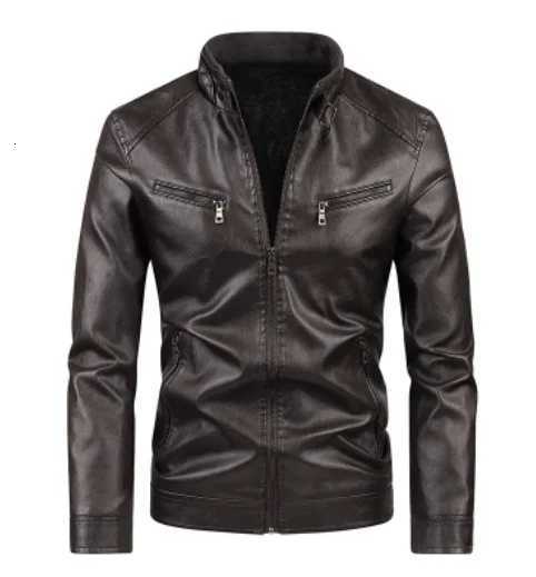 Casual Slim Windproof Leather Coats Punk Blazer Outwear Motorcycle Streetwear Mens Pu Leather Jacket Zipper Motorcycle Jacket W251023