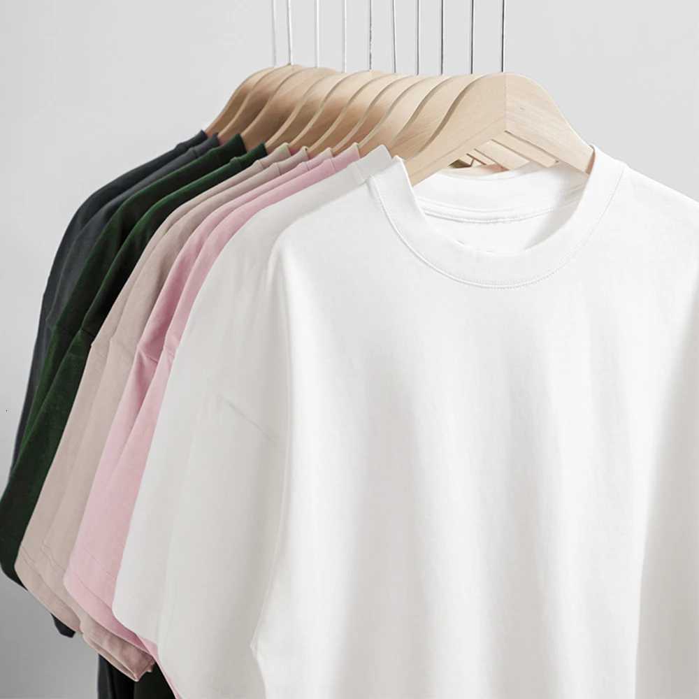 Mens lightweight heavy breathable shortsleeved Tshirt pure white round neck casual wear comfortable base shirtsXJ251023