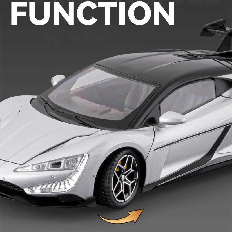 124 YangWang U9Look up at U9 Supercar Alloy Diecasts Toy Vehicles Metal Toy Car Model Sound And Light Collection Kids ToyT251023
