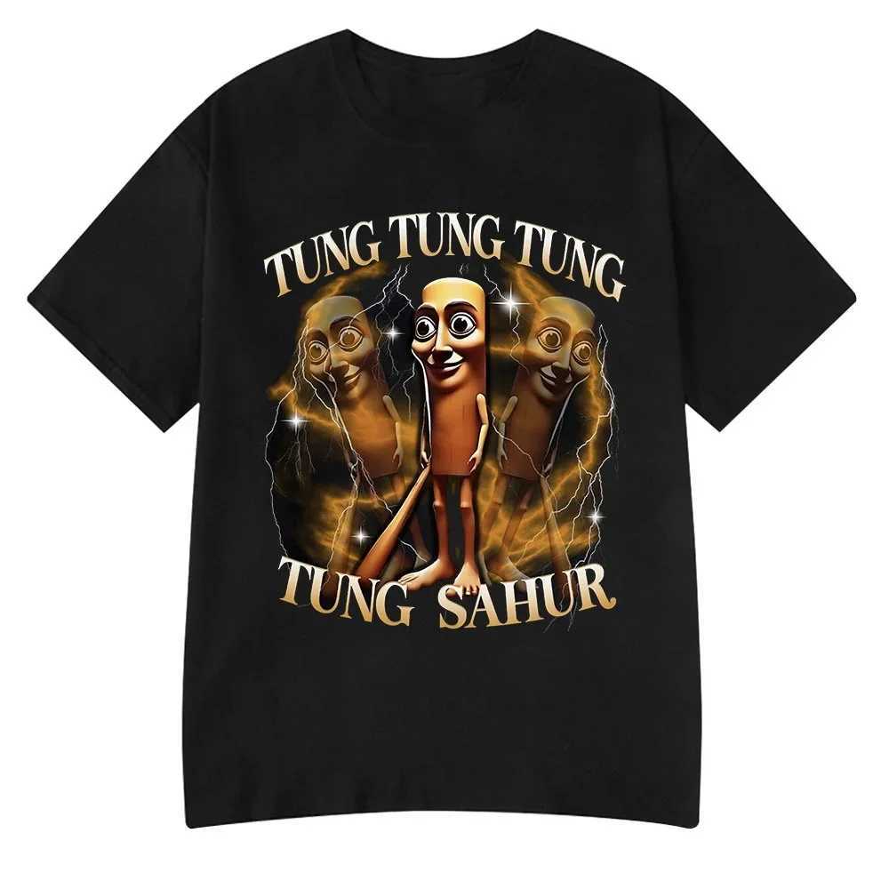 Tung Sahur Meme T Shirt Tralalero Tralala Bombardiro Crocodilo Funny Tshirt Men Women Polyester Short Sleeve TshirtXJ251023