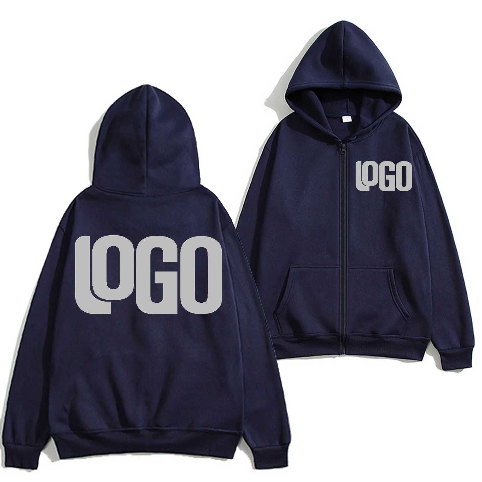 DIY custom your brand 230GSM new zipper autumn and winter casual mens and womens tops solid color hoodie sweatshirtT251023