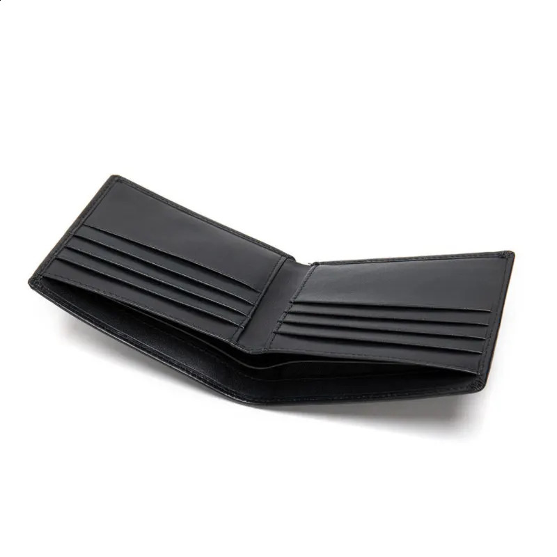 Soft Genuine Leather Wallet Mens Cow Leather Wallets Man Small card holder Wallets Balck Short Purse for Male251023