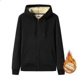 Autumn Winter Thickened Lamb Velvet Hoodie Sweatshirt Fleece Lined Sporty Casual Loose Jacket for Men Women Large Size 251022