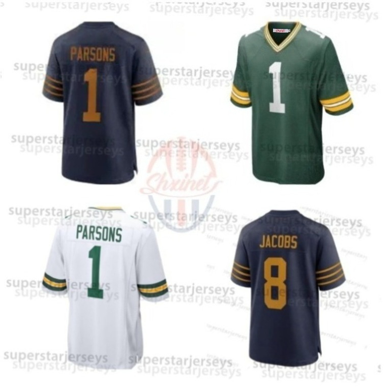 1 Micah Parsons Golden Love Jerseys Josh Jacobs Xavier McKinney Van Ness Kenny Clark Evan Williams Wicks Walker Romeo Doubs Matthew Football Stitch Cu