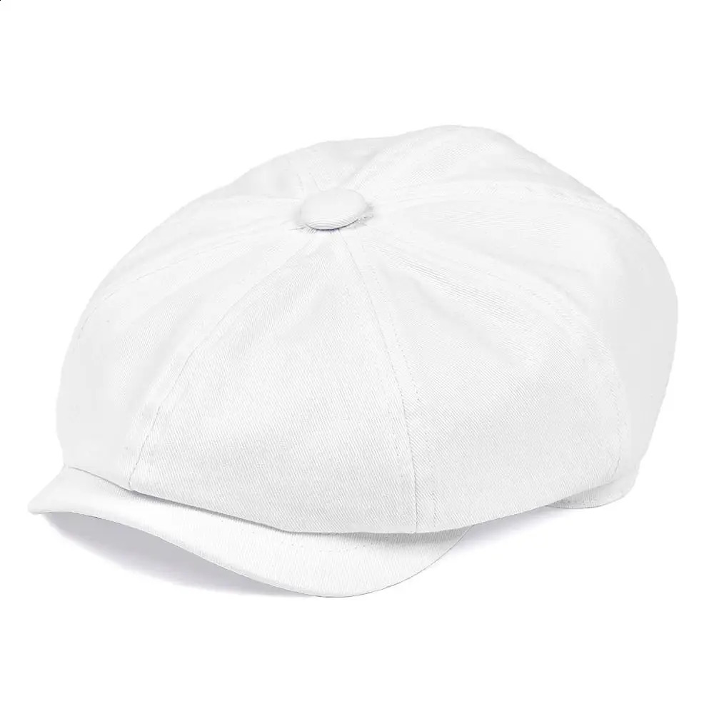 BOTVELA White Twill Cotton sboy Cap for Men Women Classic Cabbies Driver Apple Caps Gatsby Flat Hat Baker Boy Headpiece 003 251021