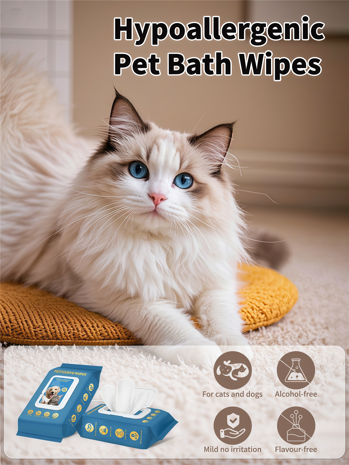 Wholesale Durable Pet Glove Wipes Gentle Yet Effective Cleaners For Dogs And Cats