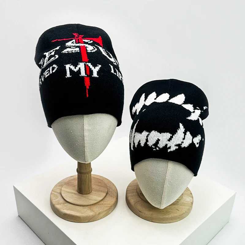 Hip Hop tter Funny Wool Knitted Hats Warm Sty Autumn and Winter New Beanies Versati Street Fashion Personal NicheW251023