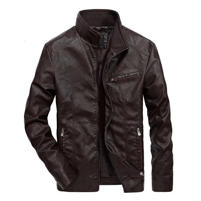 Men Lapel PU Jackets Autumn New Zipper Stand Windproof Leather Coat Men Clothing Motorcycle Leather Jacket Slim Fit ShortCoat W251023