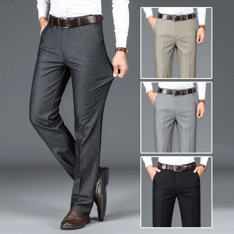 Mens Chic Business Work Suit Pants Middleage Large Size 2940 Trousers High Quality Baggy Formal Occasion Male 251023